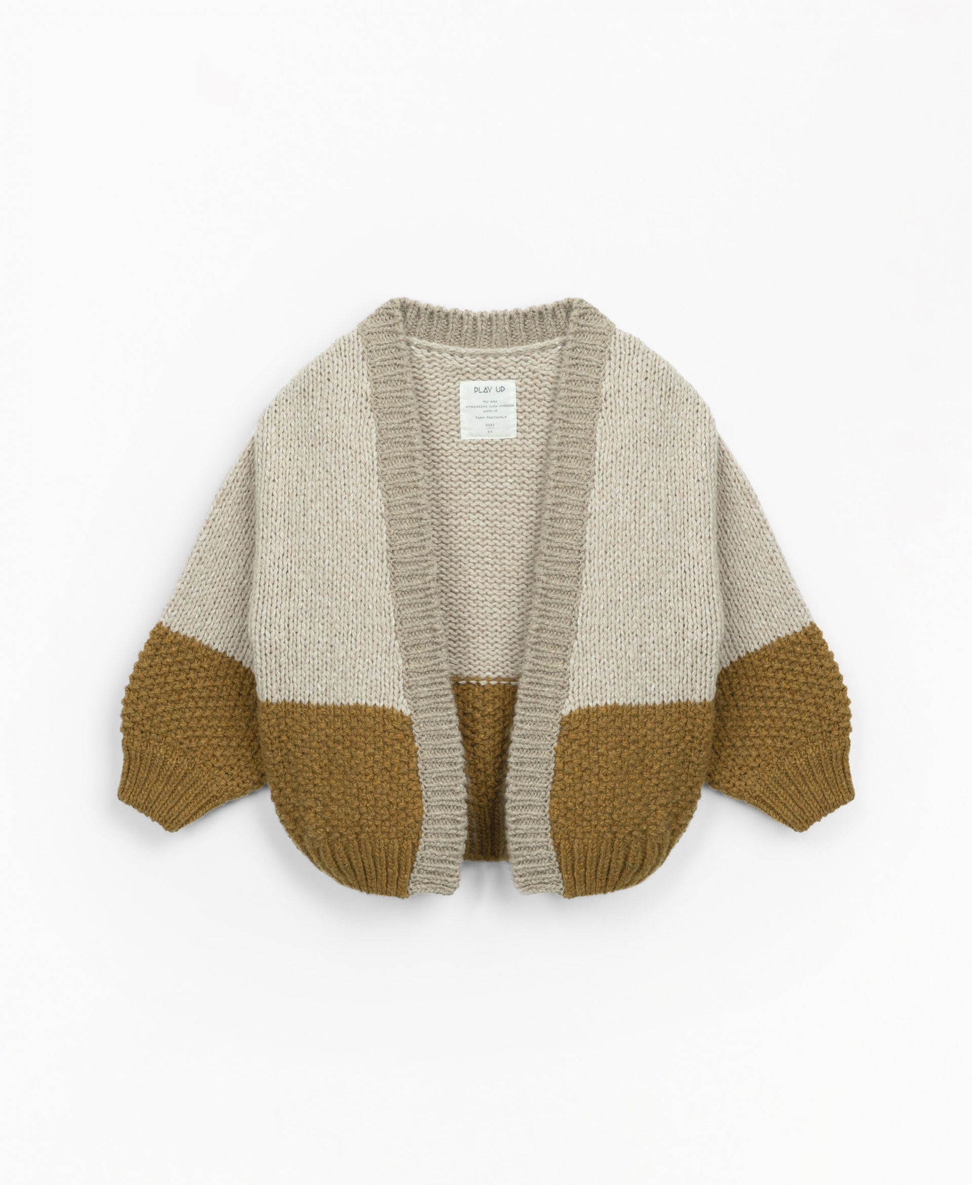 STRICKCARDIGAN | beige & moosgrün