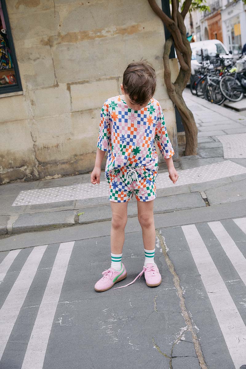 SET FÜR KIDS AUS T-SHIRT & SHORTS | DAMIER | karomuster