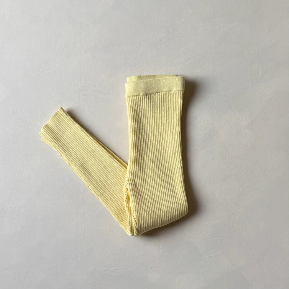GERIPPTE LEGGINGS | zitronengelb