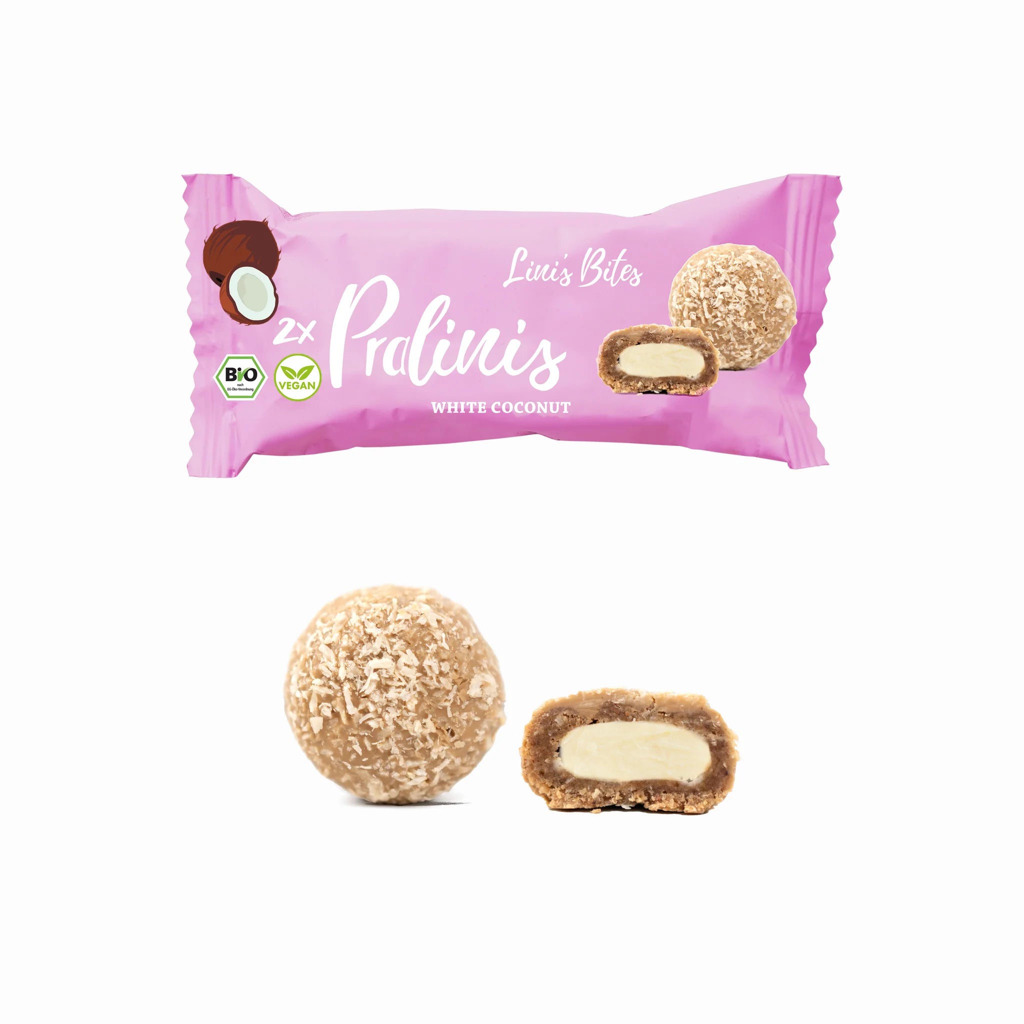Lini's Bites - Bio Pralinis (2 Stück) White Coconut