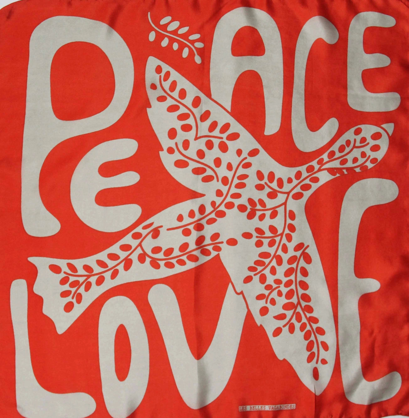 TUCH AUS SEIDE | peace & love | orange