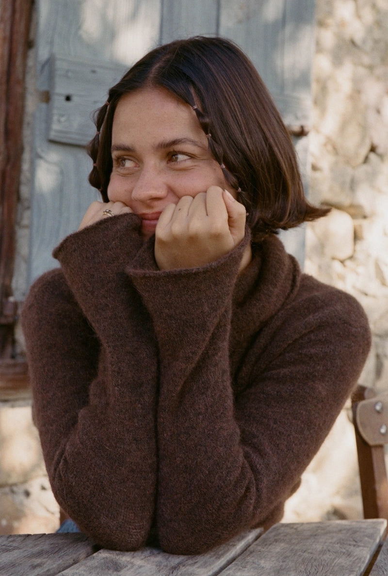 PULLOVER AUS ALPAKA-MIX | CORALIE | braun