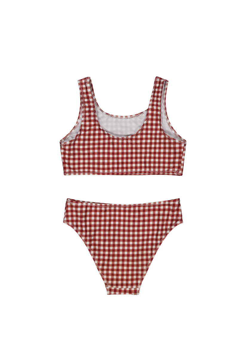 Kinder-Mini-Me-Badeanzug| Vichy-Muster