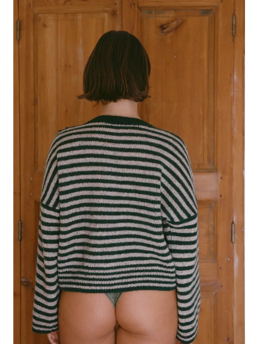 SWEATER MIT TROMPETENÄRMELN | ISA | gestreift