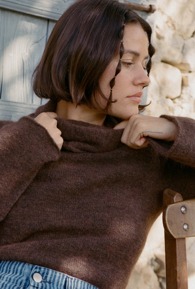 PULLOVER AUS ALPAKA-MIX | CORALIE | braun