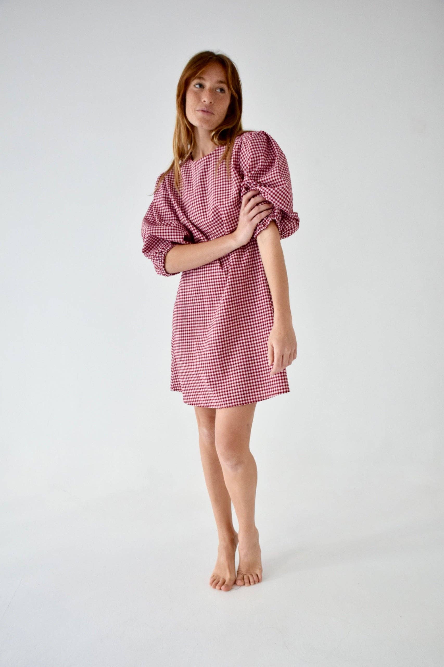 KLEID FÜR MOMS & MOMS TO BE | burgundy vichy
