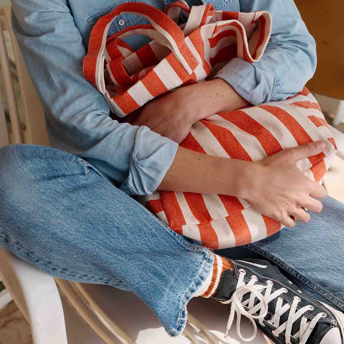 TOTE BAG | rot-weiß gestreift