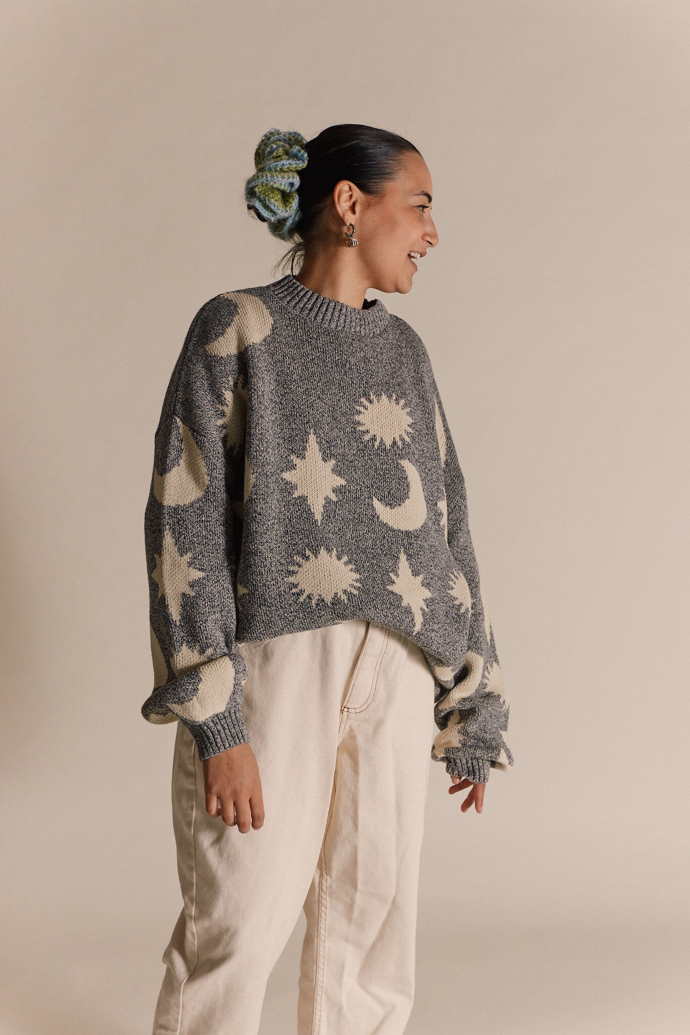 PULLOVER FÜR ERWACHSENE | MIT MOND UND STERNEN | midnight blue