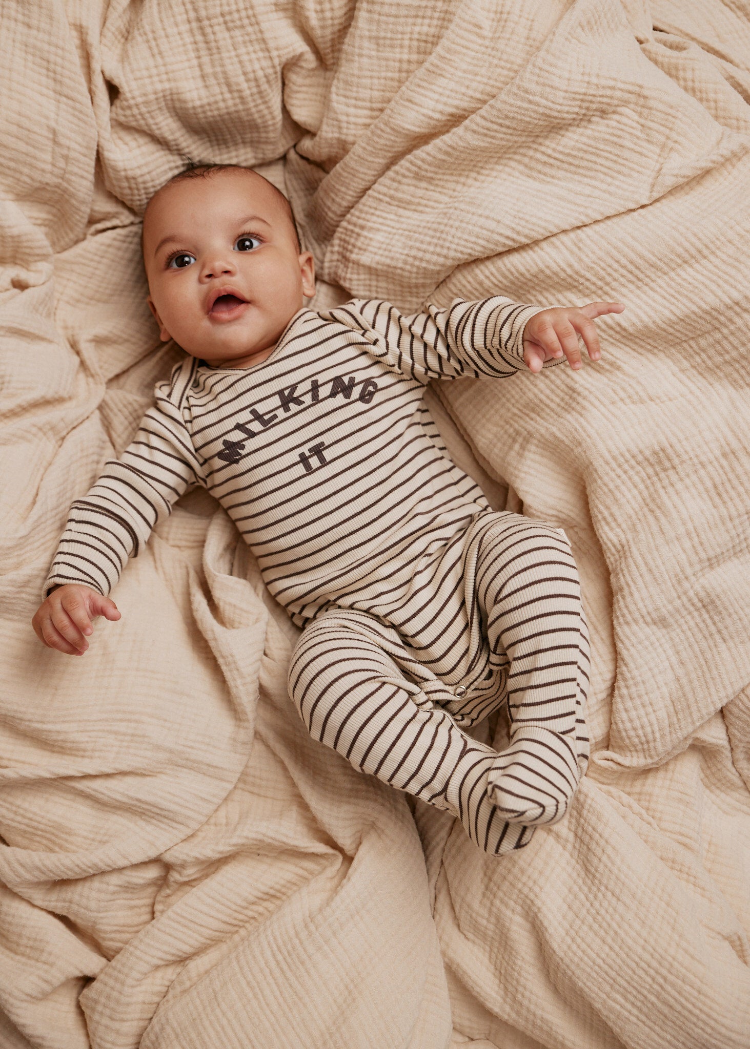 ONESIE MILKING IT | coco stripes