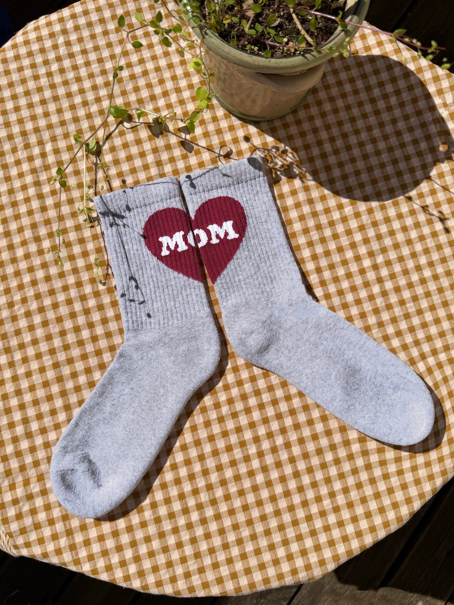 SOCKEN MOM | grau & burgundy