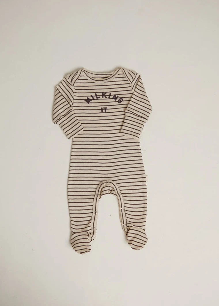 ONESIE MILKING IT | coco stripes