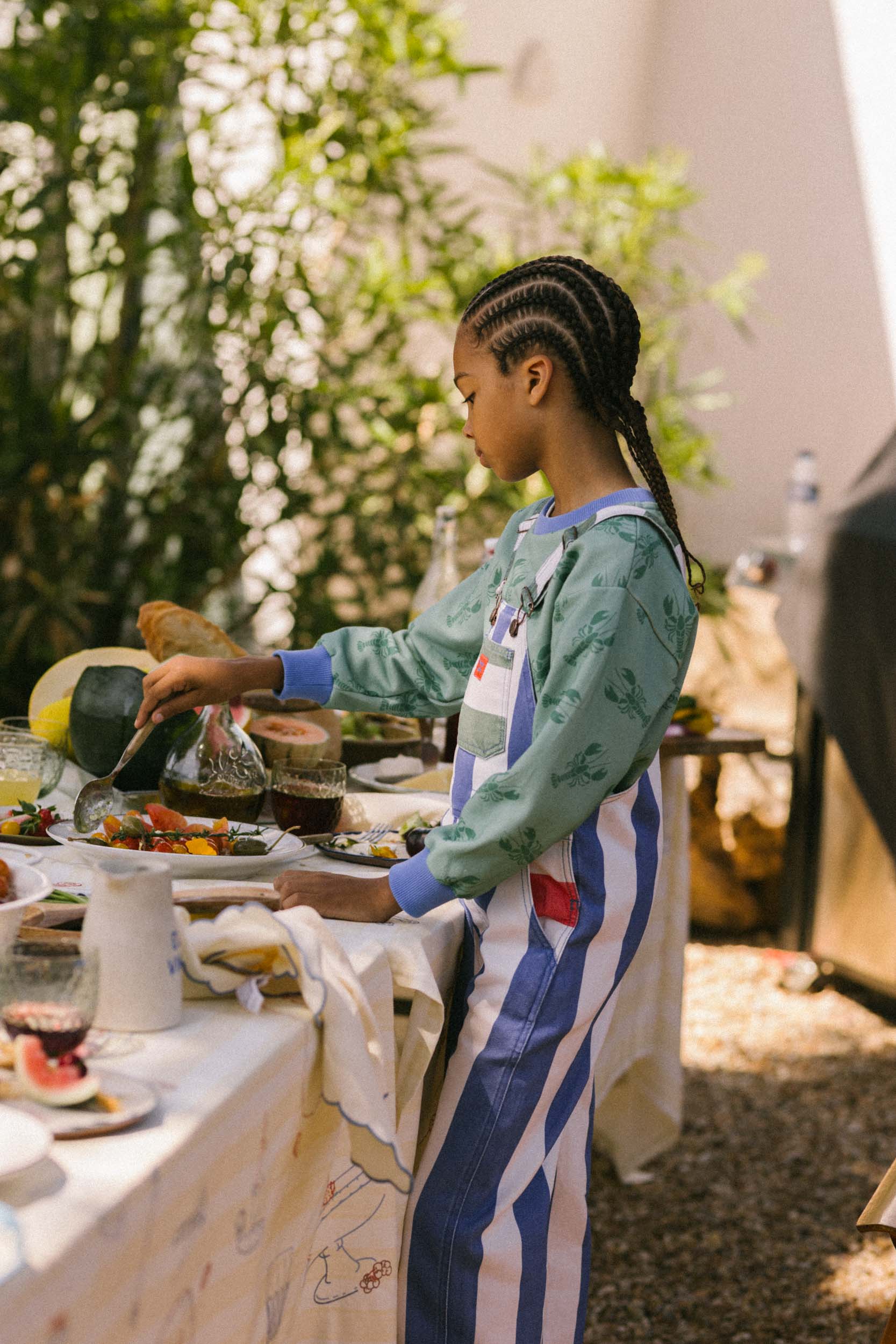 LATZHOSE CAPRI | gestreift