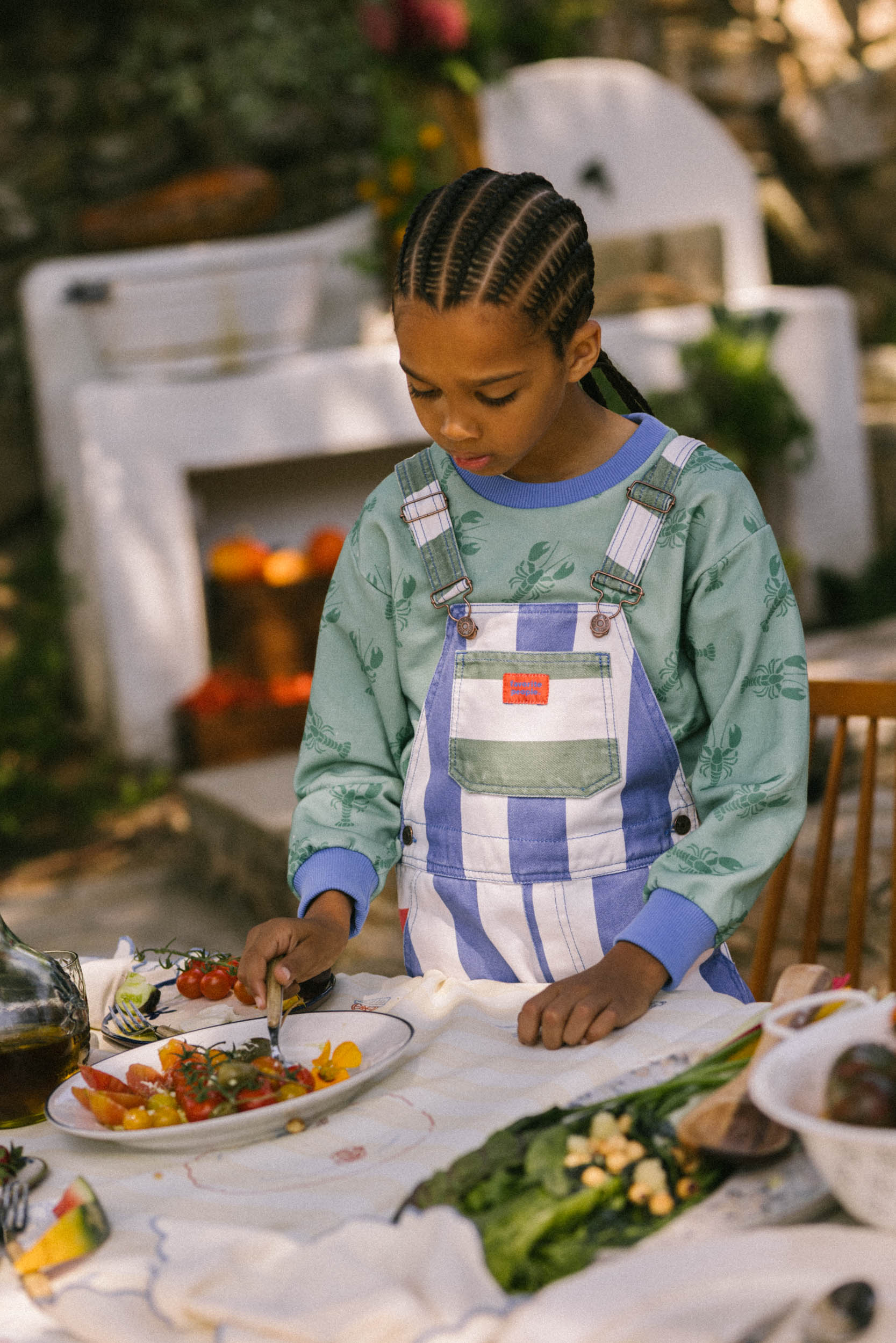 LATZHOSE CAPRI | gestreift