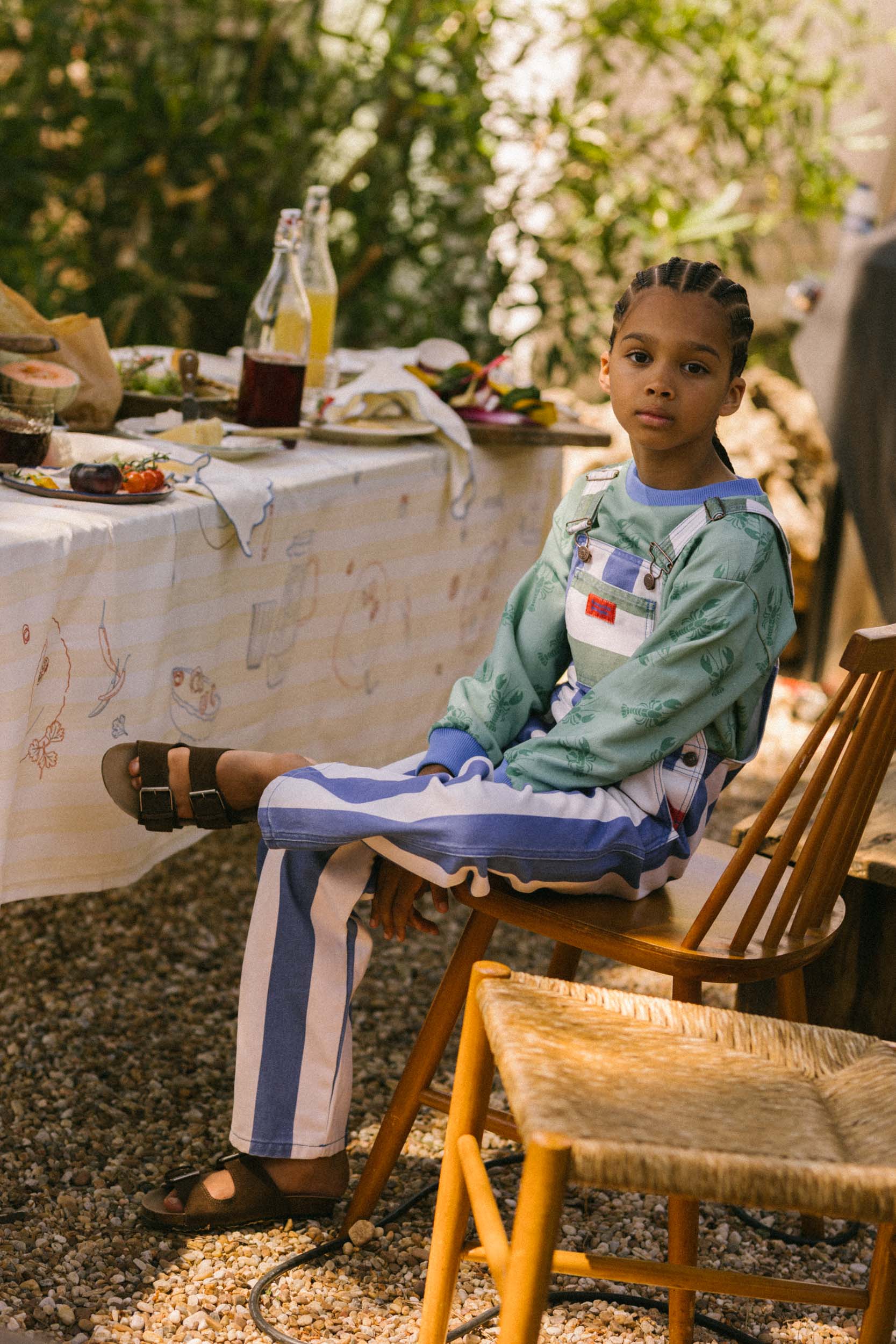 LATZHOSE CAPRI | gestreift