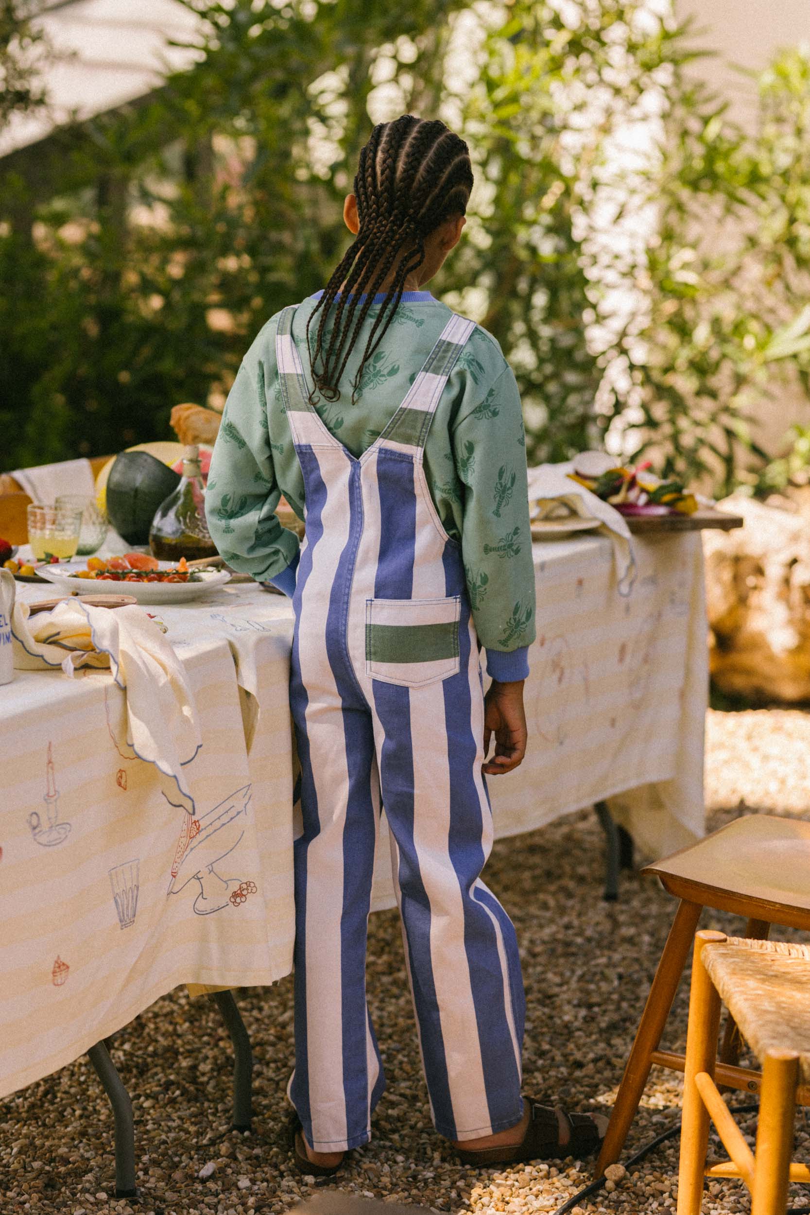 LATZHOSE CAPRI | gestreift