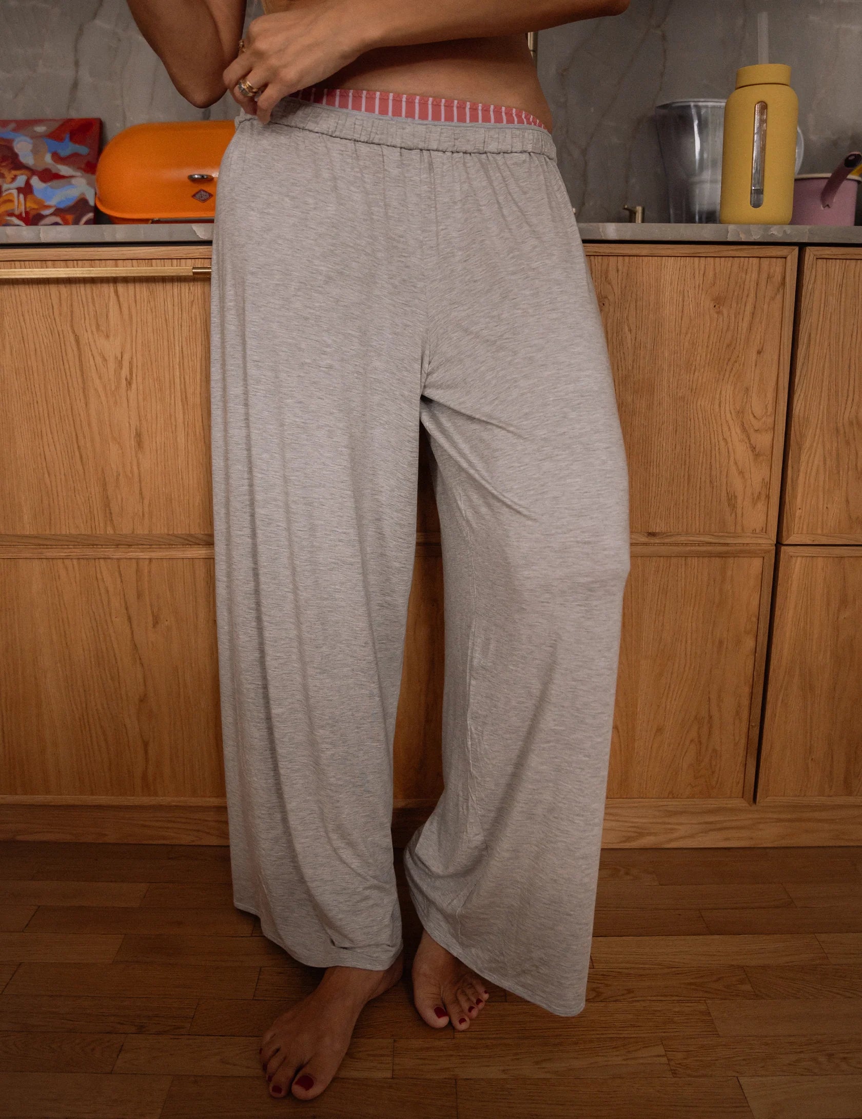 WIDE-LEG HOSE | light grey