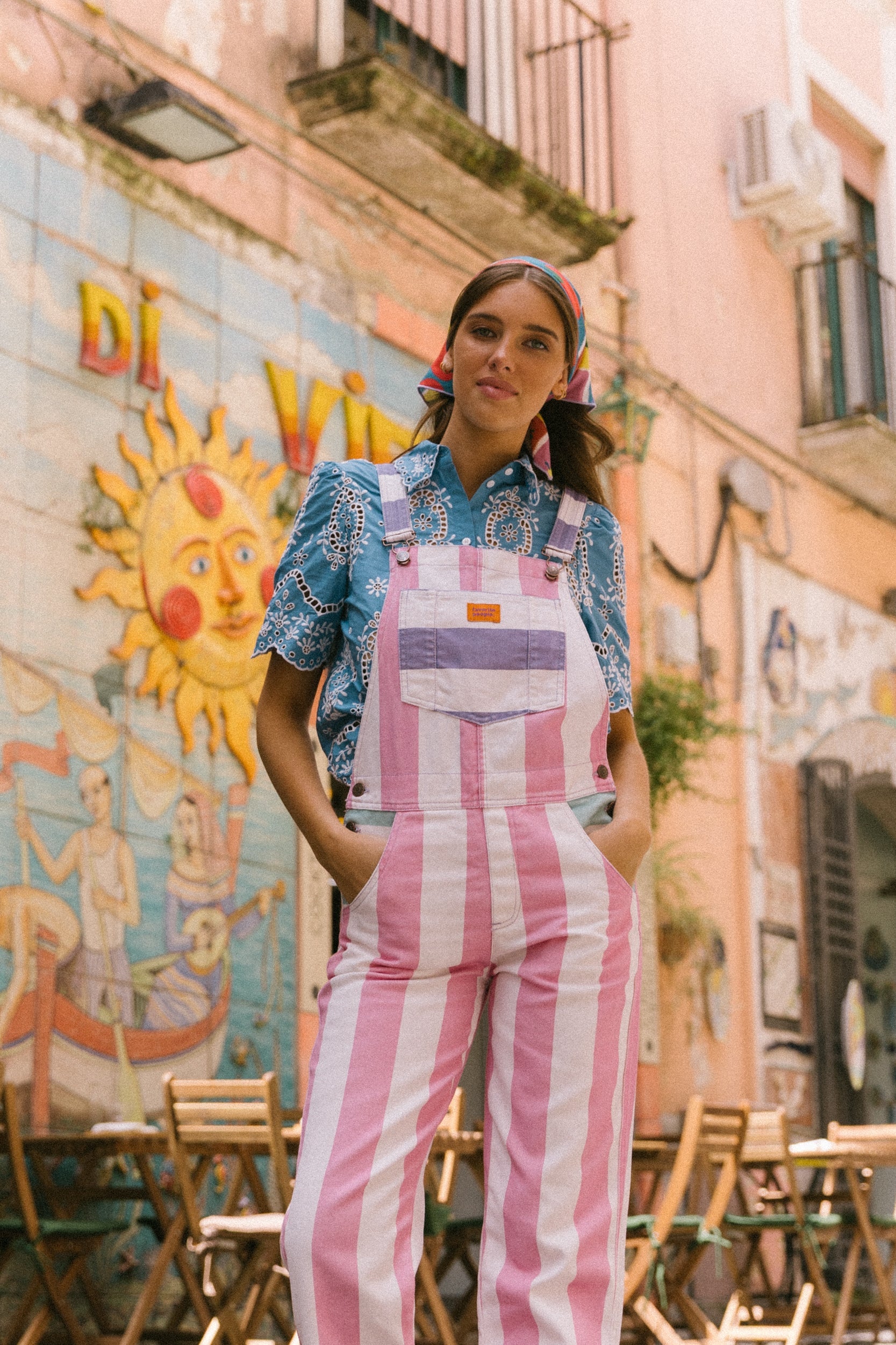 LATZHOSE AMORE | MAMA | gestreift