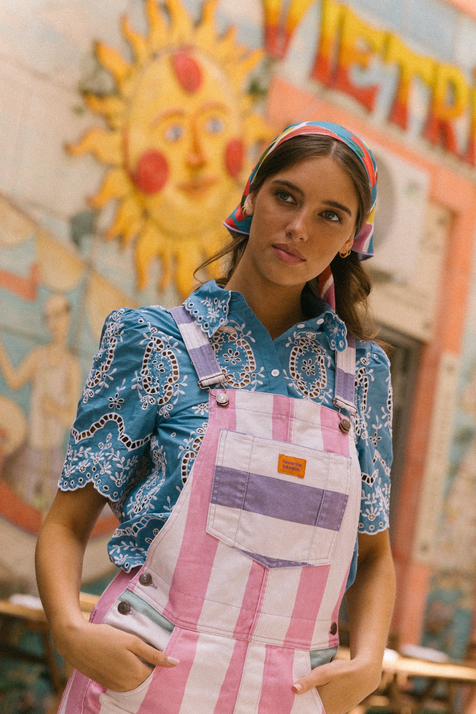 LATZHOSE AMORE | MAMA | gestreift