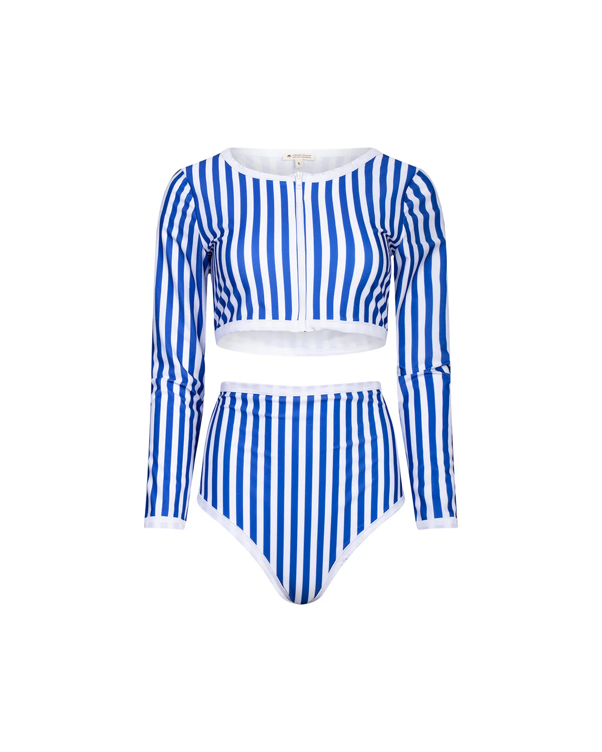 HIGH-WAIST BIKINIHOSE | blau & weiß gestreift