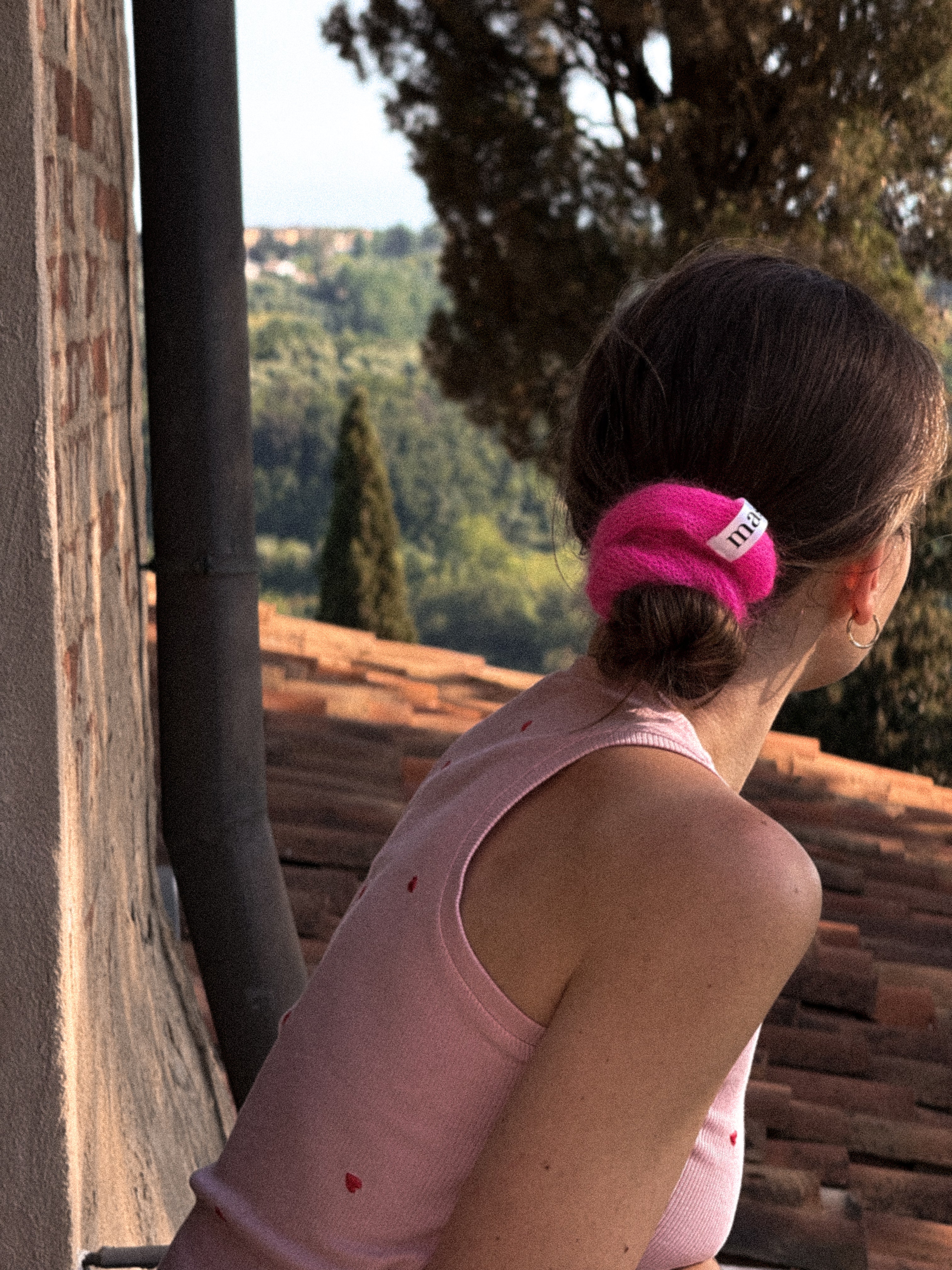 SCRUNCHIE AUS MOHAIR & SEIDE | the perfect pink