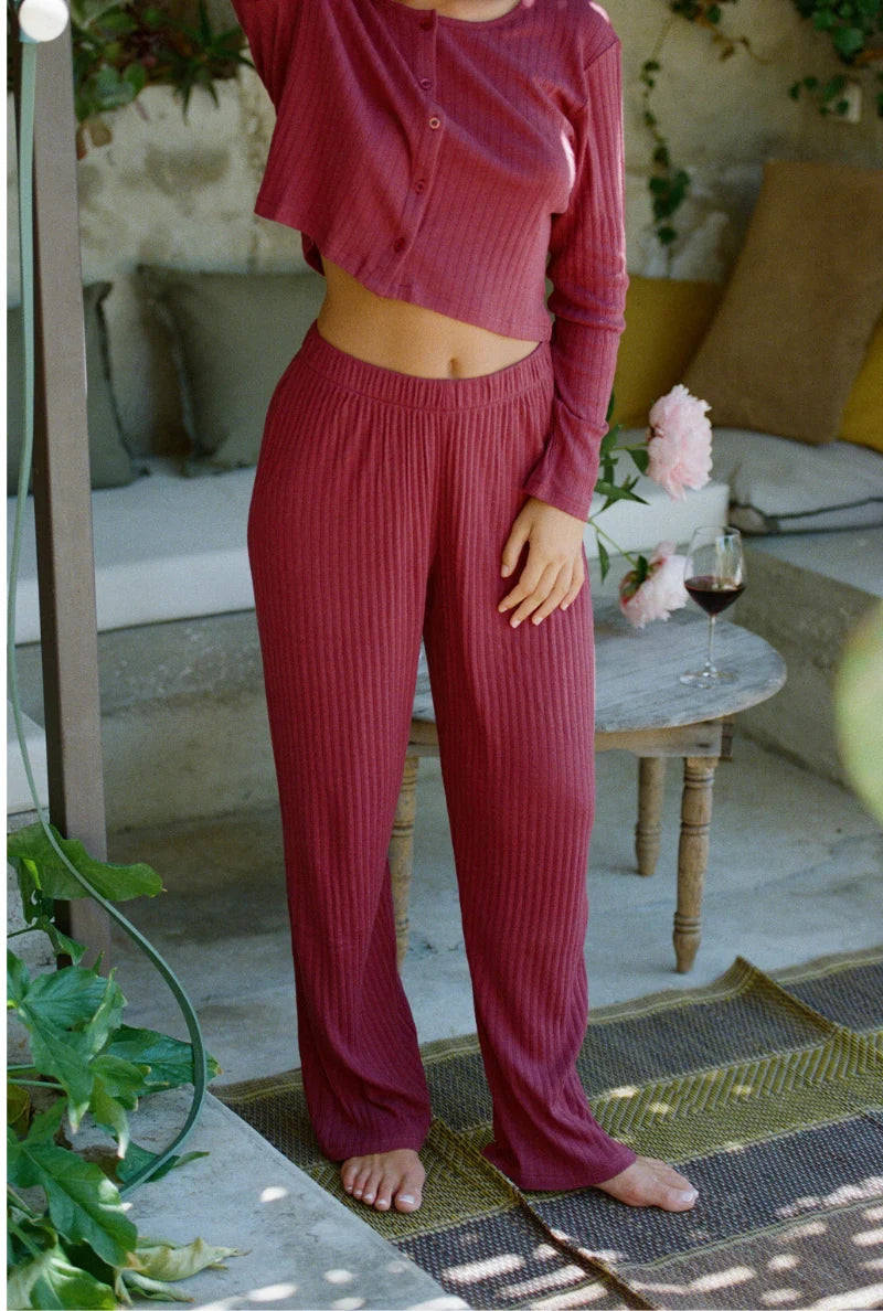 MOM HOSE | POINTELLE | plum