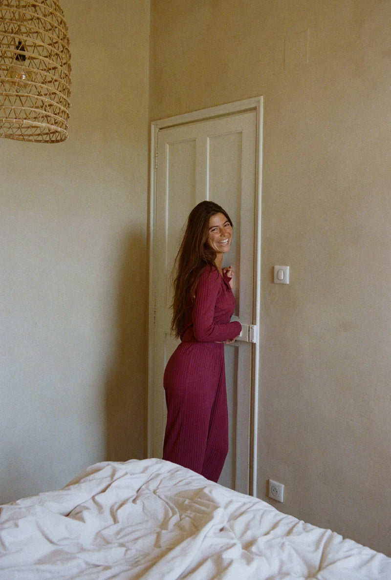 MOM HOSE | POINTELLE | plum