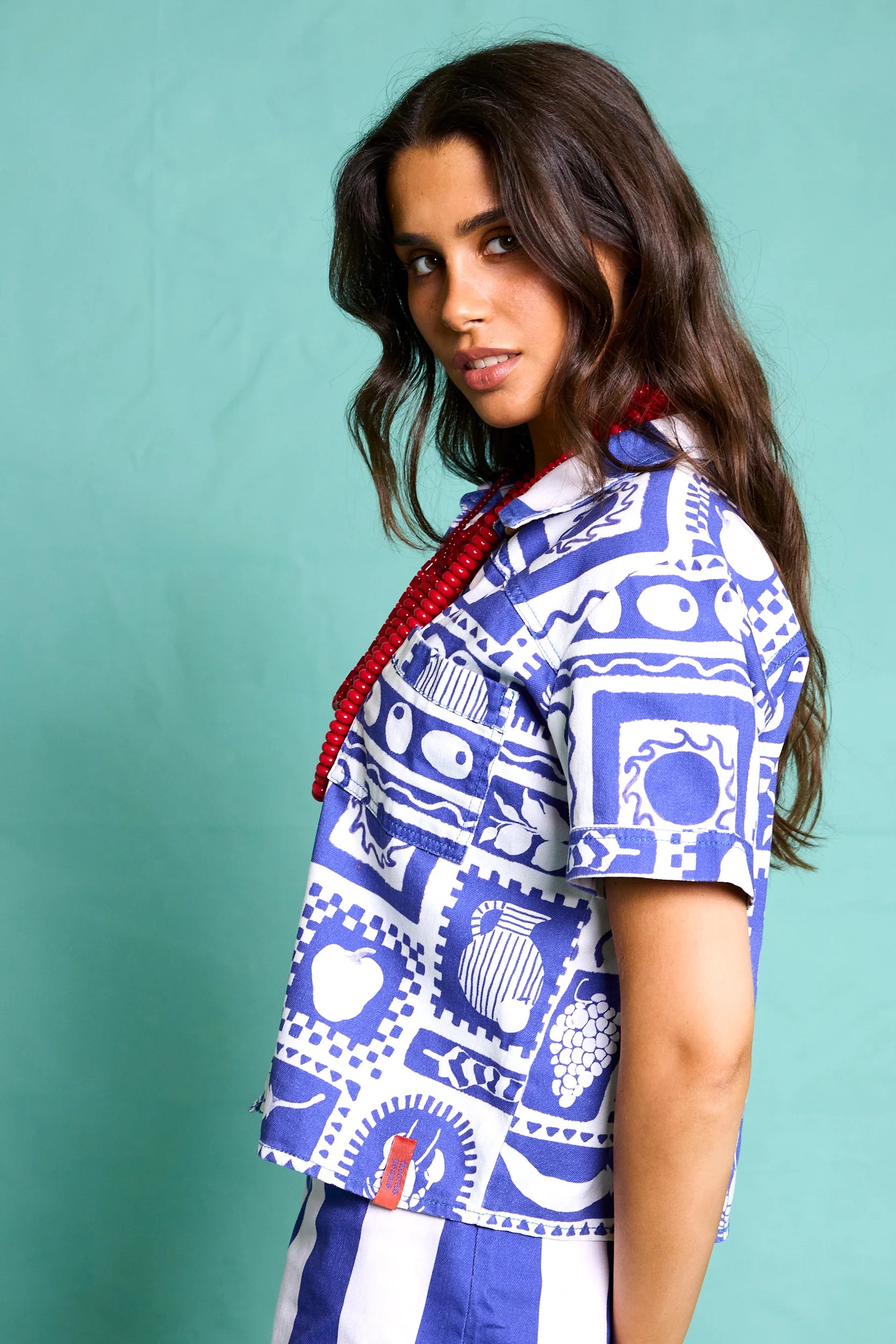 JEANS-SHIRT POSITANO | MAMA | gemustert