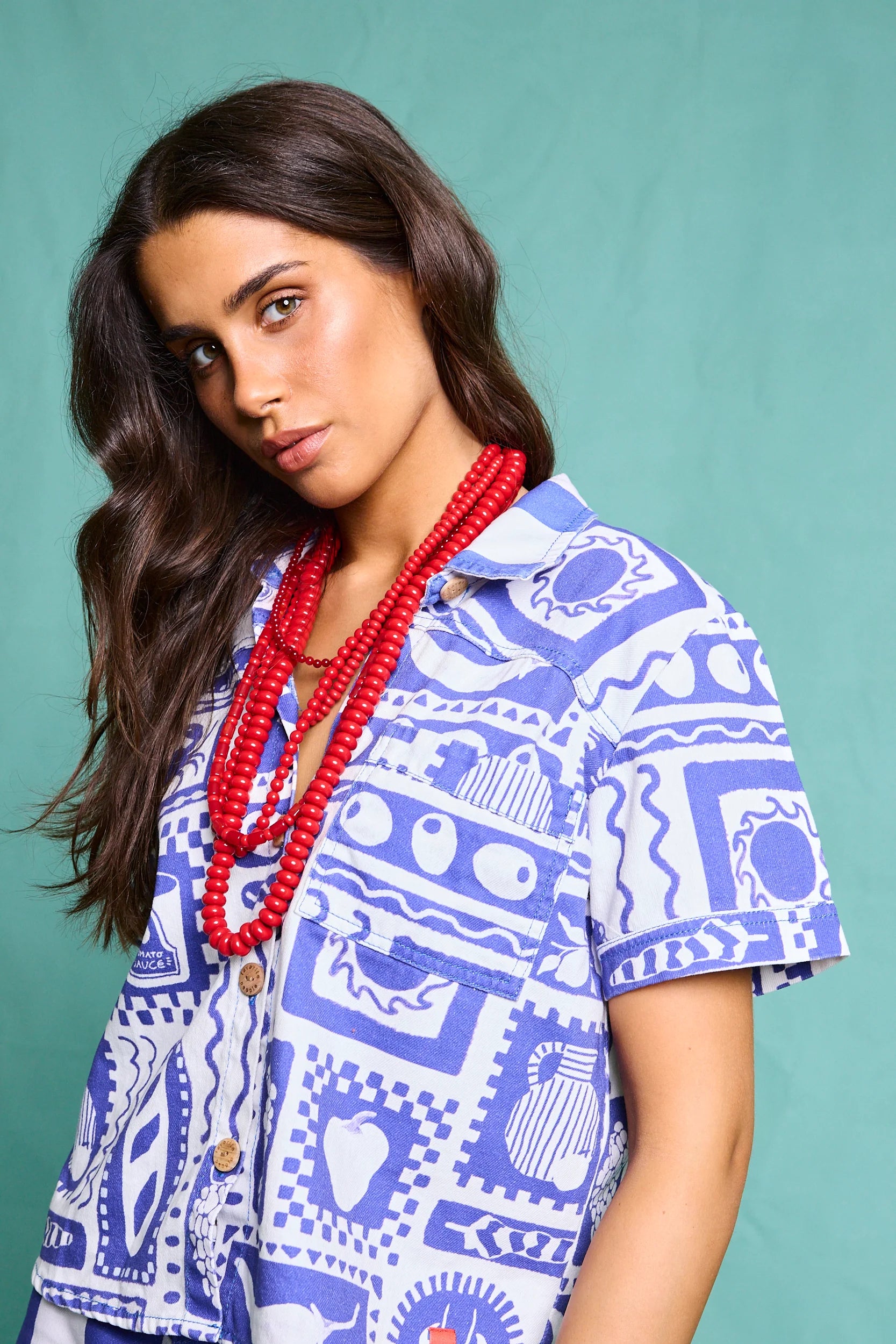 JEANS-SHIRT POSITANO | MAMA | gemustert