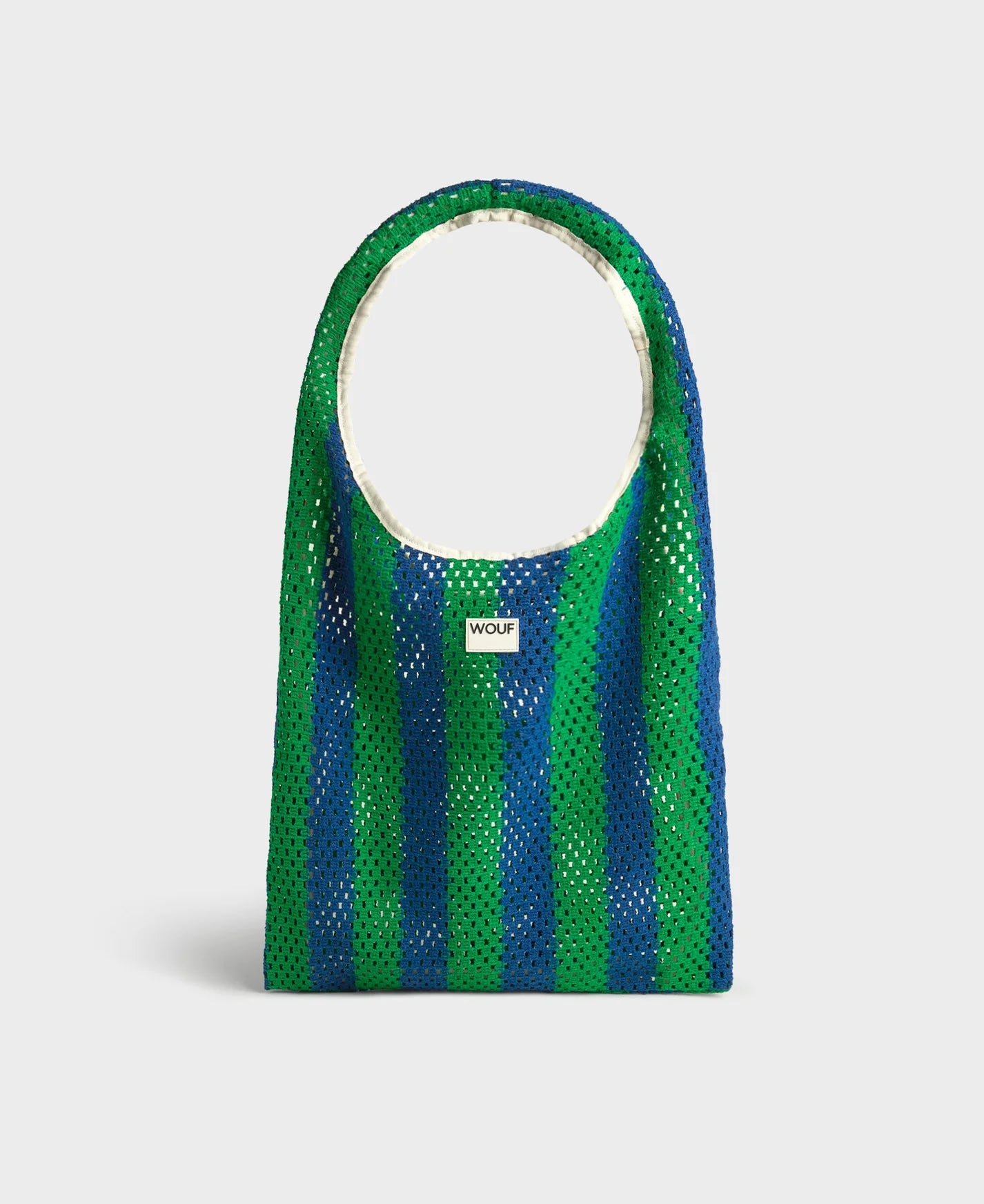 T-SHIRT BAG | CROCHET | blue green stripes