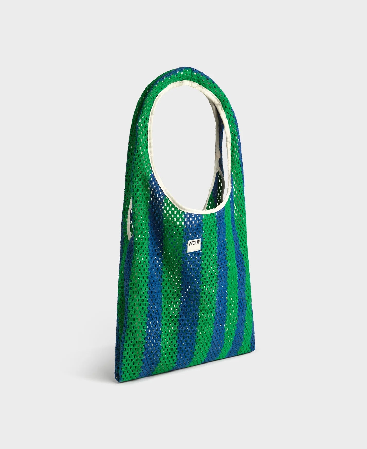 T-SHIRT BAG | CROCHET | blue green stripes