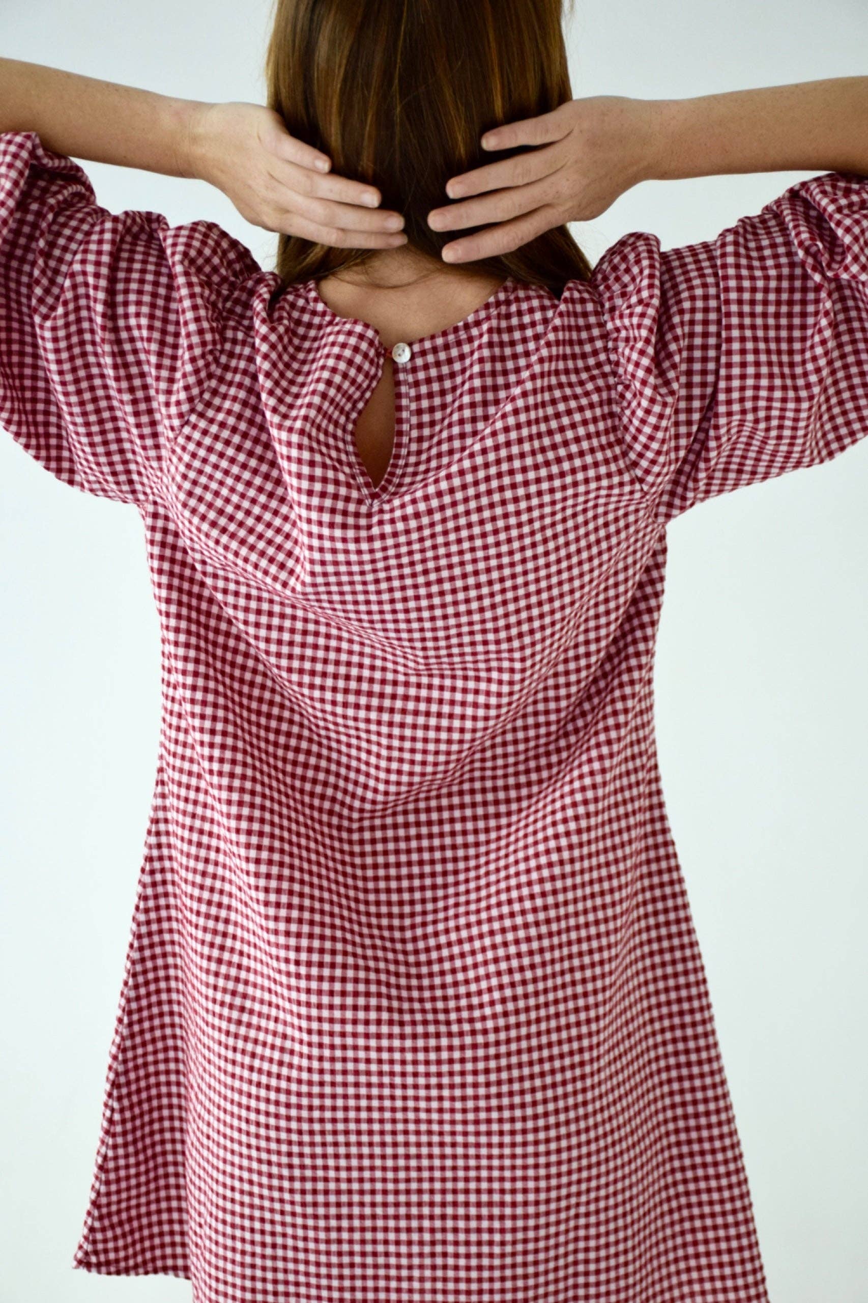 KLEID FÜR MOMS & MOMS TO BE | burgundy vichy
