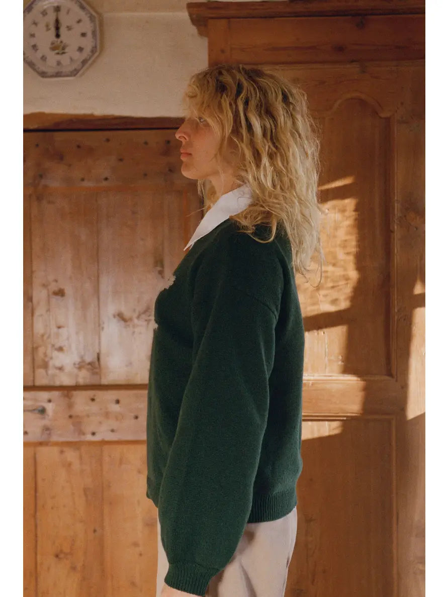 PULLOVER MIT ROBBE | MARYLIN | waldgrün